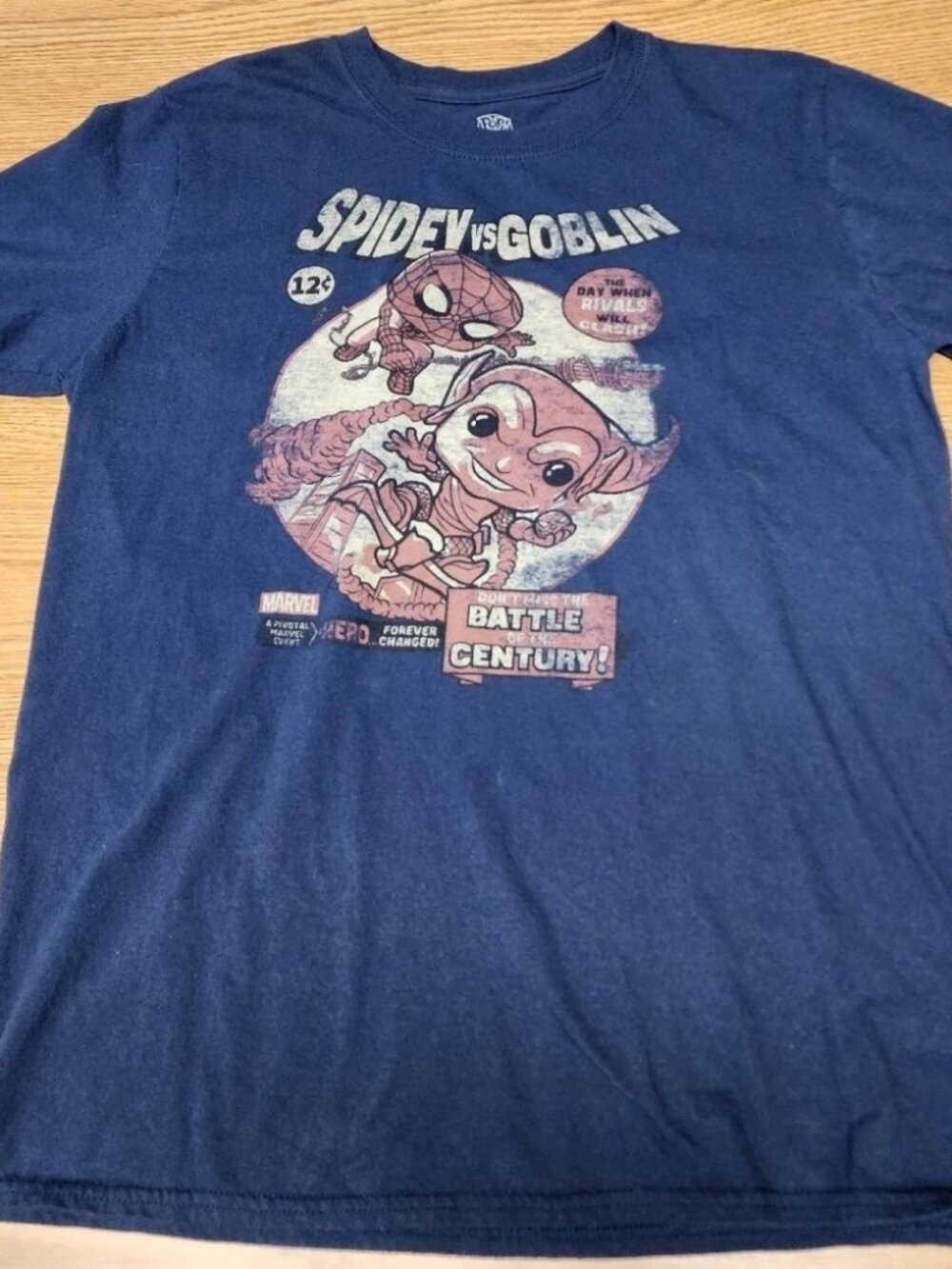 Spider-Man vs Green Goblin Funko POP! T-Shirt Navy Blue Marvel Sz Small